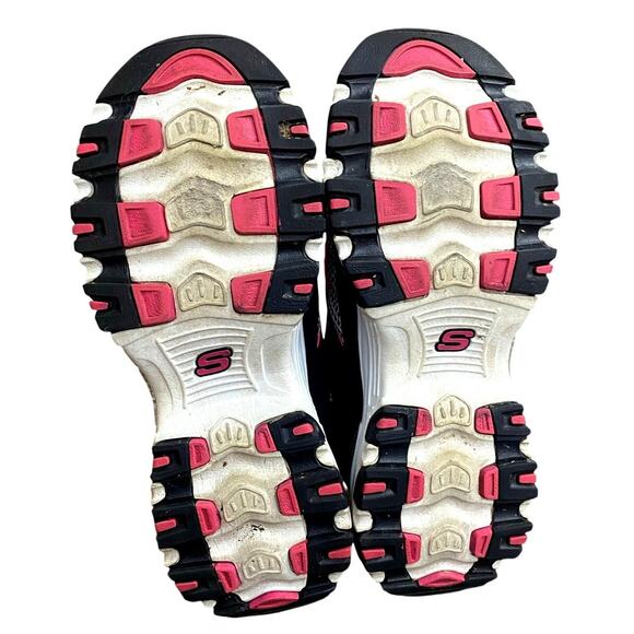 Skechers D' Lites Women's Running Sneakers US 7.5 Black Pink Leather Lace Up - Picture 7 of 9